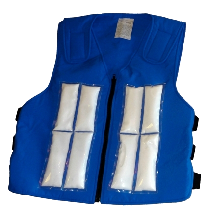Blue Polar Vest With Polar Packs For Personal Body Cooling